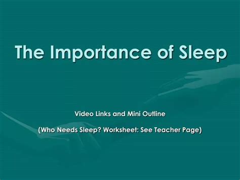 Ppt The Importance Of Sleep Powerpoint Presentation Free Download