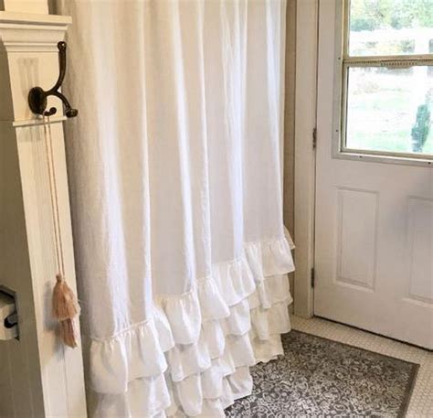 Twin bed shabby chic bedroom with a romantic quote. 23 Shabby Chic Shower Curtain Ideas For Romantic Bathroom ...