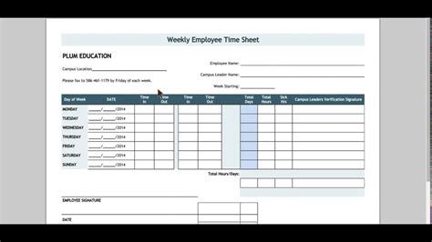 How To Fill Out A Timesheet Youtube