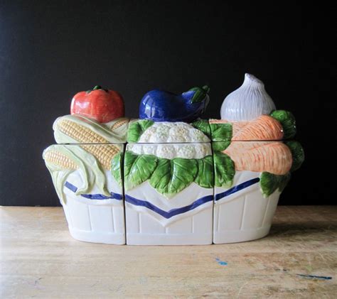 Here is a bhg link to cottage kitchen ideas. Vintage Canister Set Ceramic Kitchen Canisters Farmhouse ...