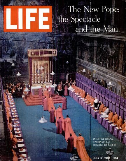 Pope Paul Vi Inauguration In Rome 5 Jul 1963 Copyright Life Magazine