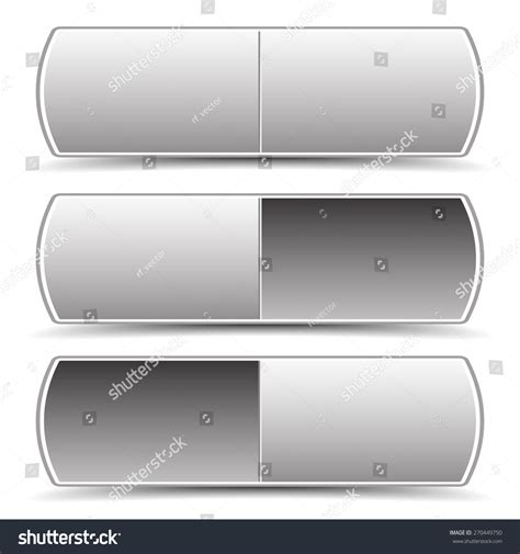 Button Templates Pressed Pushed Intact Versions Stock Vector Royalty
