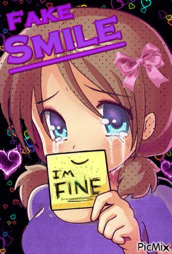 Manga Girl Fake Smile Cry Free Animated  Picmix