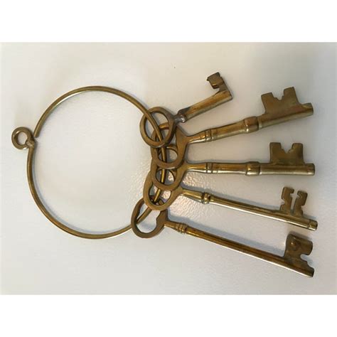 brass skeleton keys on ring chairish