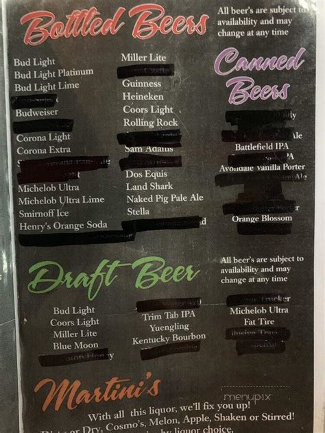 Why is top o the river so good? Menu of Gridiron in Gadsden, AL 35901