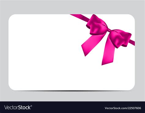 Blank T Card Template With Pink Bow And Ribbon Vector Image