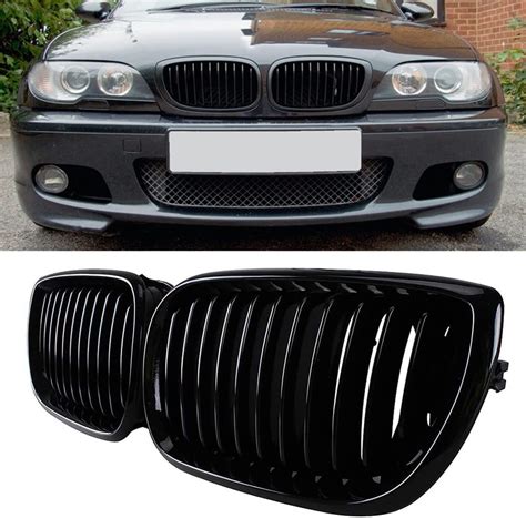 Car And Truck Exterior Parts Black Kidney Front Bumper Grille For Bmw E46