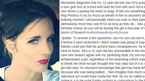 Mum Shames ‘bully Son In Viral Facebook Post