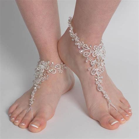 This pair of barefoot sandals will be a perfect addition for your destination wedding. Elegance by Carbonneau Silver Swarovski Beach Wedding ...