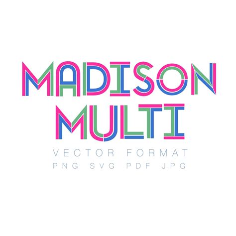 Madison Multi Color Monogram Svg Png Vector Monogram Font For Cutting