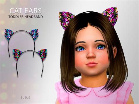 Cat Ears Toddler Headband By Suzue In 2021 Toddler Headbands Sims 4
