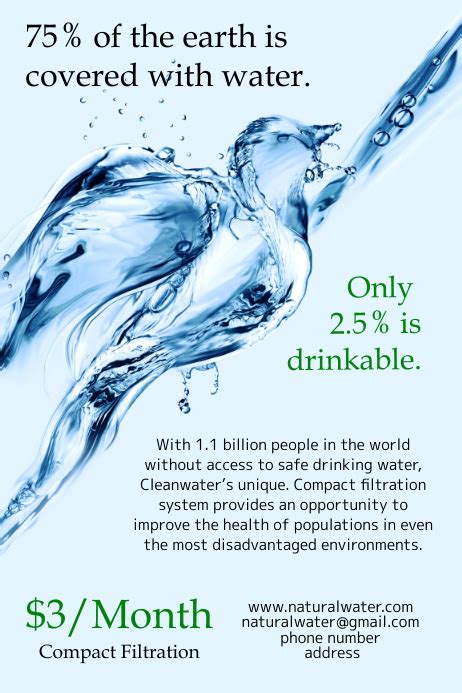 Clean Water Protection Campaign Poster Template Postermywall