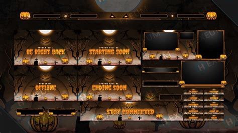 Halloween Themed Twitch Overlay Package Hexeum