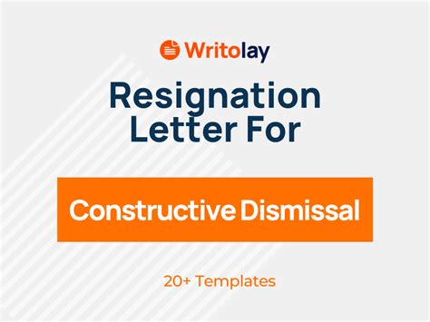 Constructive Dismissal Resignation Letter 4 Templates Writolay