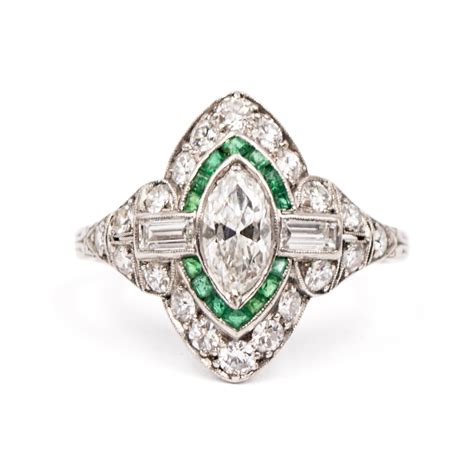 Vintage Diamond And Emerald Ring Sandlers Diamonds And Time Columbia