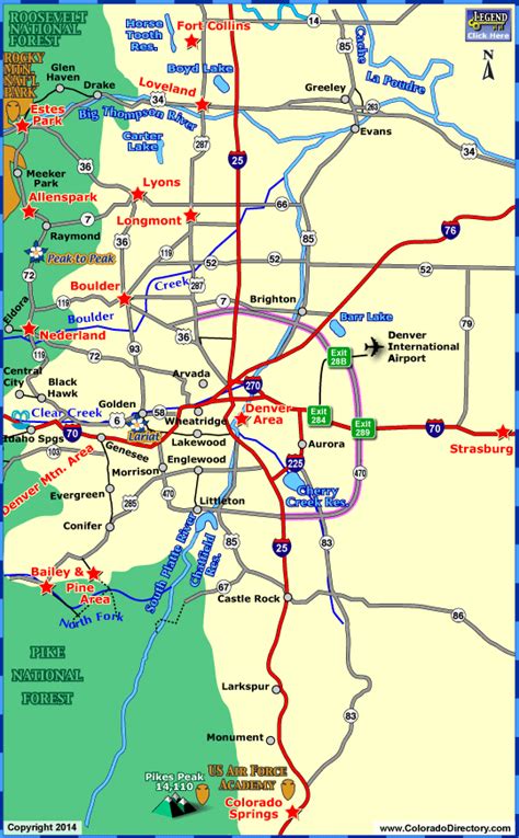 Denver Map Tourist Attractions Travelsfinderscom