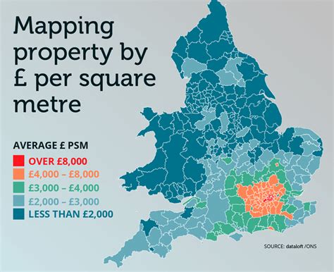 Mapping Property Price By £ Per Square Metre Expert Estate Agents In