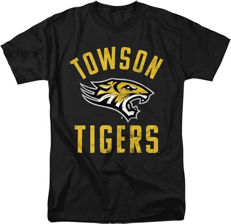 Towson University Official Tigers Logo Unisex Adult T Shirt Black X