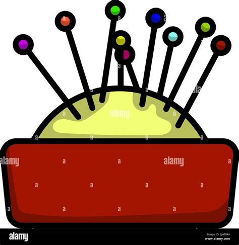Pin Cushion Icon Editable Bold Outline With Color Fill Design Vector