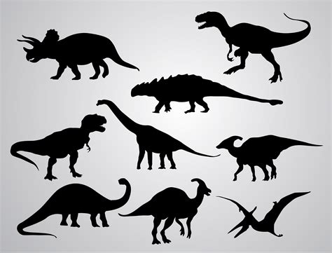 Dinosaurier Silhouette Set Download Kostenlos Vector Clipart