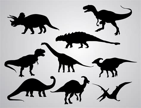 Dinosaurier Silhouette Set - Download Kostenlos Vector, Clipart