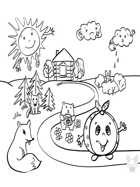 Розмальовки до казки Колобок Preschool Crafts Coloring Books