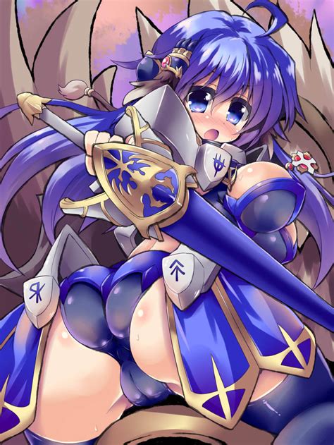 rakuma kanori highres 1girl ahoge armor ass bikini bikini armor blue bikini blue eyes