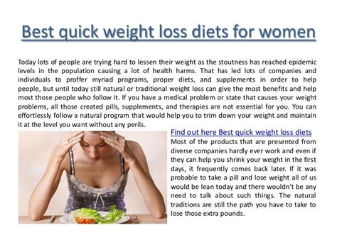 Best Quick Weight Loss Diets For Women
