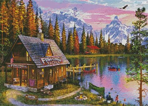 Dominic bourbeau counted cross stitch patterns. Artecy Cross Stitch. The Fishing Hut Cross Stitch Pattern ...