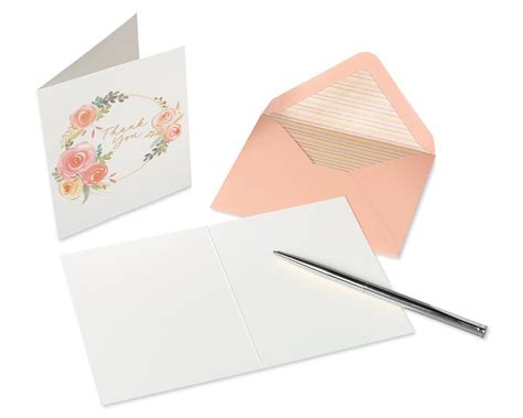 Floral Thank You Boxed Blank Note Cards With Envelopes Count Papyrus