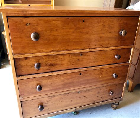 Antique Pine Keyed Dresser