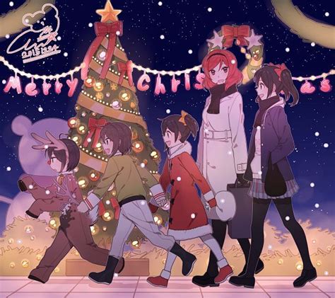 Christmas Anime Girls Love Live Christmas Poses Noel Christmas