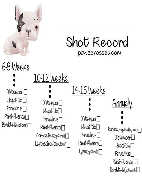Printable Puppy Shot Record