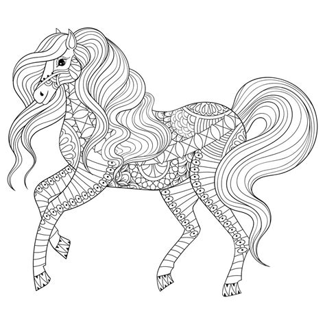 Cute horses, coloring book for adults. صفحات تلوين الخيول للكبار - تلوين الكبار | أغسطس 2020