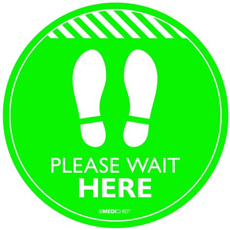 Floor Vinyl Please Wait Here Pack Of 5 Uk Safety Products