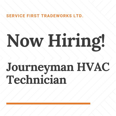 Now Hiring Journeyman Hvac Technician