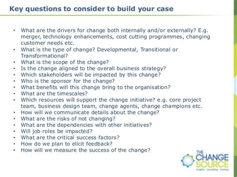 How To Build A Case For Change