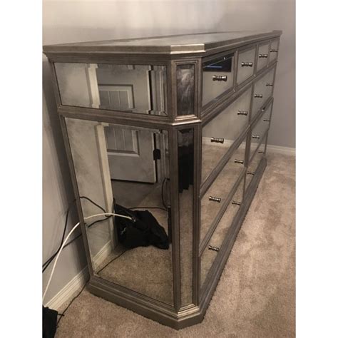 Homecho 5 drawer dresser, modern chest of drawer, white dresser chest for bedroom, living room, laundry room, closet, wood frame and easy pull antique style handle. Restoration Hardware 1930s French Mirrored 10-Drawer Low ...