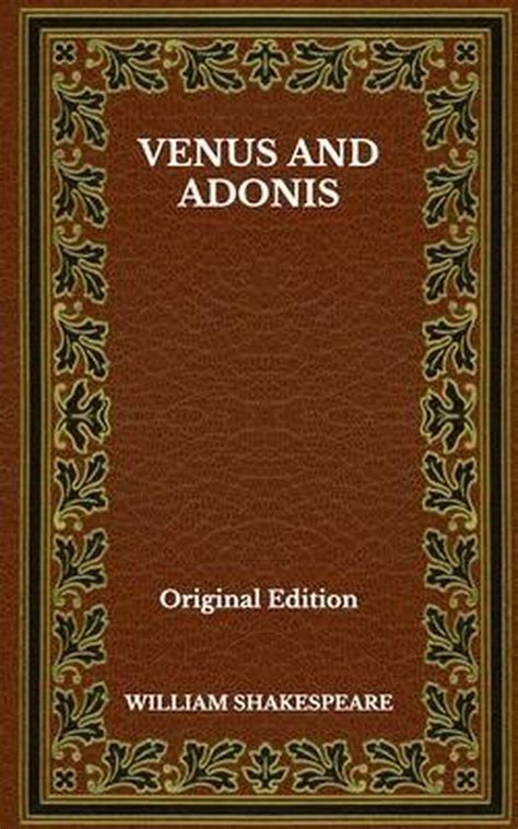 Venus And Adonis Original Edition William Shakespeare