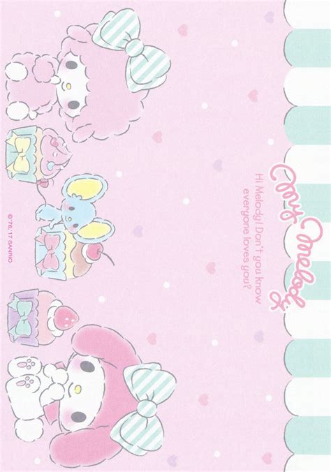 Sanrio My Melody Memo W Stickers 2017 Hello Kitty Iphone Wallpaper