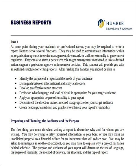 Business Report Example Freewriting Report Writing Writing Strategies