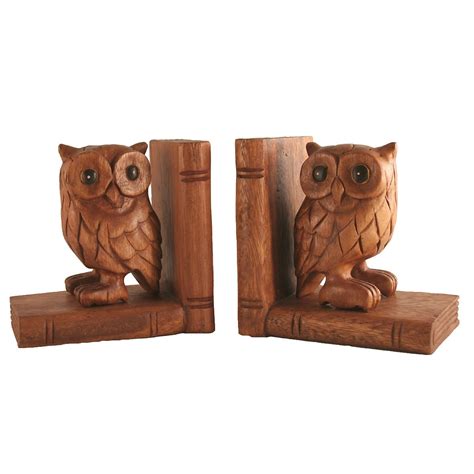 Carved Owl Bookends Owl Bookends Bookends Wooden Owl