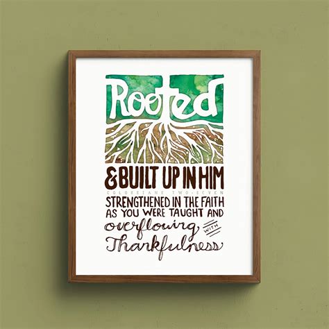 Rooted In Christ Colossians 2 Bible Wall Art Scripture Etsy In 2020