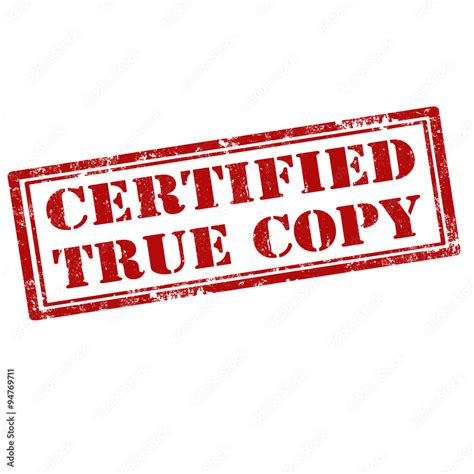 Certified True Copy Stock Vector Adobe Stock