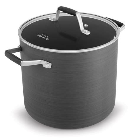Select By Calphalon Hard Anodized Nonstick 8 Quart Stock Pot With Cover