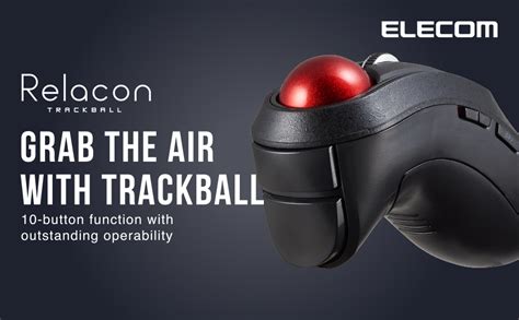 Elecom Relacon Handheld Trackball Mouse Thumb Control 24ghz Wireless