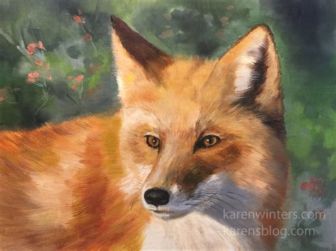 Red Fox Portrait Oil Painting Karen Winters Blog California
