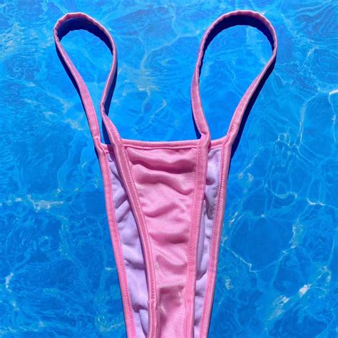 90’s Thong Bikini Bottom Beautiful Pastel Pink Depop