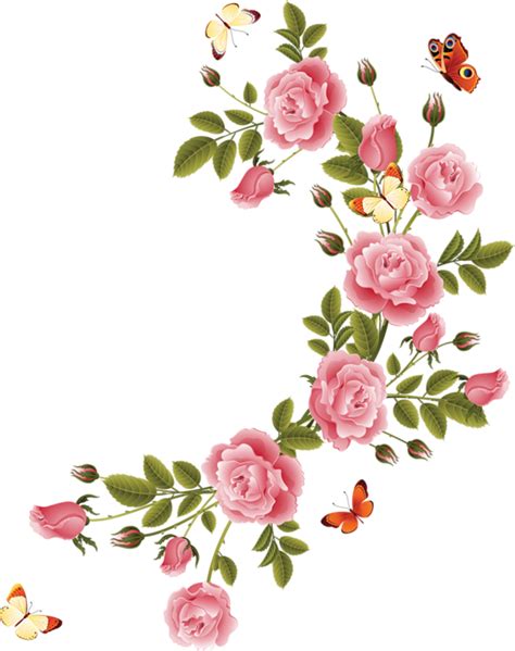 Romantic Pink Flower Border Png File Png Svg Clip Art For Web
