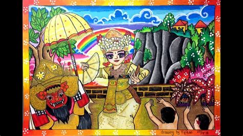 Cara menggambar dan gradasi warna Tema #Kebudayaan